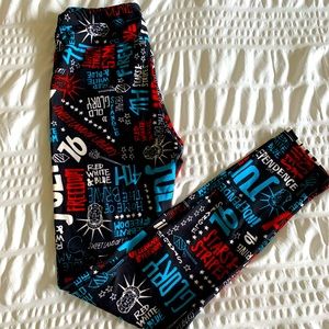 LulaRoe Tween Patriotic leggings NWOT